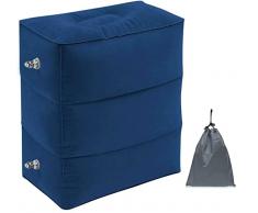 Yuandream Cuscino Gonfiabile per i Viaggi, Poggiagambe cuscino da Viaggio in Aereo Regolabile per piedi riposo per aerei, automobili, autobus, treni, ufficio, casa e Qualsiasi Viaggio