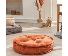 ENGLISH HOME Grande cuscino rotondo da pavimento, cuscino per pavimento, spesso, comodo e di supporto, imbottito, morbido, per yoga, meditazione, soggiorno, balcone, terracotta, 60 cm
