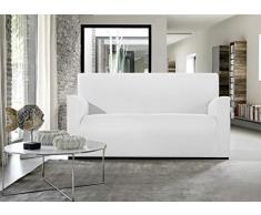 BIANCHERIAWEB Copridivano Antimacchia Elasticizzato Telo Copri Divano Tinta Unita Bianco 4 Posti Protezione Macchie Sporco Lavabile Proteggi Da Peli Graffi Animali