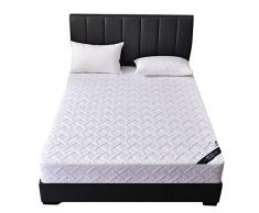 FORLUZ Coprimaterasso, Copriletto Trapuntato Coprimaterasso con Cerniera a Sei Lati Copriletto for Letto Coprimaterasso Imbottito con Tasca Profonda Traspirante (Color : White, Size : 120x200x25cm)