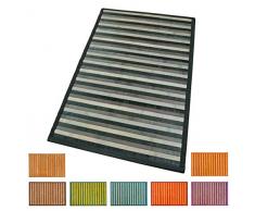 Tappeto Bamboo Legno Stuoia Cucina Bagno Camera Degradè Varie Misure Tovaglietta Colazione Retro Antiscivolo MOD.Bamboo 50x225 Rosso