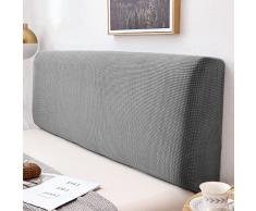 Copertura Testiera Letto Kamanan Cover Testata Letto Fodera Testata Letto Estensibile Fodera Elastica Protezione Antipolvere per Testiera Imbottita per Camera da Letto 110-130 Cm (Grigio Chiaro)