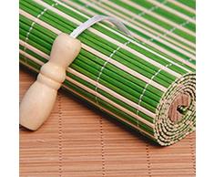 Tenda a Rullo in Bambù Naturale,Avvolgibile Bamboo,Tende a Rullo in Bambù Traspirante,Tapparella Avvolgibile Bambù,60% di Blackout,per La Privacy Antipolvere,Verde (W50xH135cm/W20xH53)