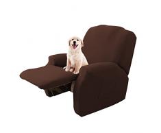 Lydevo Copripoltrona Relax Reclinabile Universale,Copripoltrona 1 Posto Reclinabile con Tasche,Copripoltrona Elasticizzato Relax Lavabile Rimovibile,Fodere per Poltrona Relax,Caffè