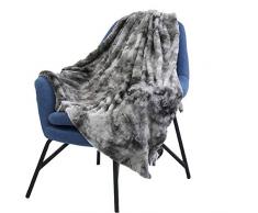 Coperta di Finta Pelliccia Soffice Calda per Divano Letto Coperta Effetto Peluche Extra Morbido Grigio scuro 160X200 cm