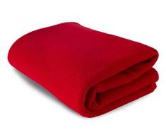 Love Cashmere Pregiata Coperta da Viaggio in Cashmere al 100% (Cashmere Blanket) - Rosso - Realizzato a mano ad in Scozia