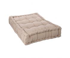 Di.Mo Casa Collection Futon Rona 100% Cotone Pavimento Cuscino, 60 cm Lunghezza x 90 cm Larghezza, Beige