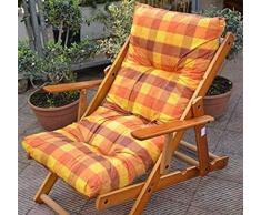 Poltrona Sedia Sdraio Relax 3 Posizioni in Legno Pieghevole Cuscino Imbottito H 100 CM Colore Come Foto (Giallo)