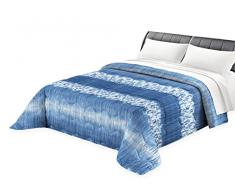 Tata Home Trapunta Invernale Singola Imbottita 300 gr/mq Caldo Piumone Misura 160x260 cm Fantasia Mosaico Moderno in Italy Colore Blu Azzurro