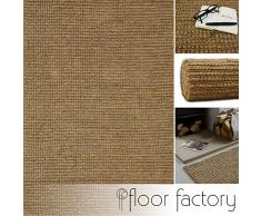 floor factory Tappeto Moderno Naturale Juta Beige Naturale 160x230cm Tappeto Tessuto a Mano di 100% Fibra Naturale