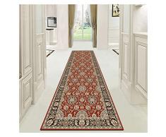 WUZMING Tappeto Passatoia per Corridoio - Lavabile Tradizionale Stile retrò Motivo Floreale con Bordo Morbido Corridoio Sala Entrata Tappeto Extra Lungo (Color : Multi-Colored, Size : 90x280cm)
