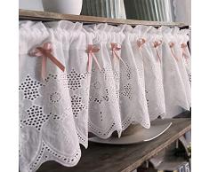 Mantovane per Tende per Finestre,Tende da Cucina Vuote,Tende da Bistrot in Stile Country,Tende di Livello Tende Corte per Finestre per Cucina Bagno Soggiorno Decori (Color : Pink, Size : 150X32cm)