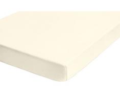 Castell 77113/018/087, lenzuola singolo singolo con angoli in Jersey elasticizzato, Beige (Nature), 140 x 200 cm