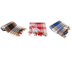 The Turkish Emporium - Confezione da 3 asciugamani Pestemal Fouta in cotone 100%, motivo classico a scacchi, per bagno turco, hammam, sauna, spa