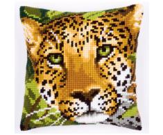 Vervaco - Fodera anteriore da cuscino, per punto croce, con leopardo