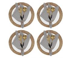 Greyoe Tovaglioli Stoffa 4 Pezzi, Tovaglioli di Stoffa Grigio Chiaro, Tovaglioli Cotone 42x42, Natura Decorazione Della Tavola Cucina Tavolo da Pranzo Cena Cafe Ristorante Cena in Famiglia Matrimoni