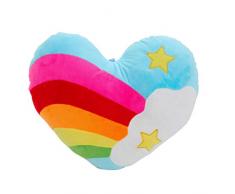 jojofuny Arcobaleno Cuore Cuscino Morbido Peluche Tiro Cuscino Decorativo Cuscini di Tiro Divano Divano Decor per San Regalo di Giorno di Pasqua (Casuale Modello)