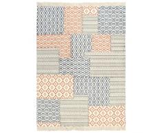 LIFTRR Home & Garden - Tappeto Kilim intrecciato a mano, in cotone, 160 x 230 cm, con stampa multicolore