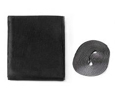 LEDLUX Kit Zanzariera Per Finestra Grande Misura 150X250cm, Adesiva Con Nastro Colore Bianca (150X300cm, Nero)