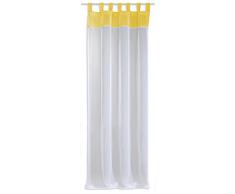 Voile tenda decorativa Christal passante occhiello circa 140 x 245 cm chiusura fettuccia arricciata, colorato trasparente tenda tenda decorativa colore a scelta # 136, Poliestere, giallo, Schlaufen