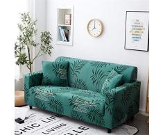 Fansu Copridivano Elastico, Copridivano Salotto Protettore Imbottito Sofa Mobili Copridivano Elastico Antiscivolo Ideale per Poltrone (1pcs Federa(45 * 45cm),Foglia Verde)