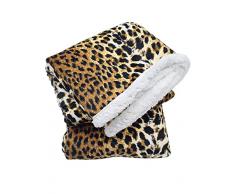 il dolce stile della tua casa COPERTA PLAID PILE+ PELLICCIA SHERPA STAMPA LEOPARDATA/MACULATA O PITONATA - MATRIMONIALE o SINGOLA (LEOPARDATA, matrimoniale)