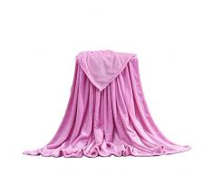 XKUN Coperta Pausa Pranzo Coperta in Pile Morbida E Calda in Pile, Coperta Leggera, Cuscino di Divano, Materasso, Coperta Lavabile Flanella-Pink,100X140Cm