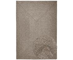 TESSO LIVING Tappeto Reversibile per Esterni & Interiori, Aspetto Sisal, Resistente alle Intemperie, Balcone, Terrazza, Cucina, Sala da Pranzo, Prodotti a Mano - Beige - 200cm x 300cm