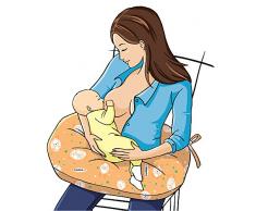Medela 622.1011 Cuscino per Allattamento, Fodera in Cotone, Lacci di Fissaggio, Giallo