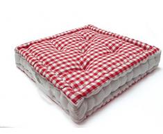 Cuscino da Pavimento in Cotone Vichy Rosso
