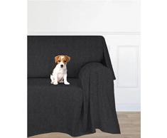 Farè - Telo Salva Divano in tessuto arredo ANTIMACCHIA (idrorepellente ed impermeabile) per COPRIDIVANO | Made in Italy | 200 x 270 cm | nero