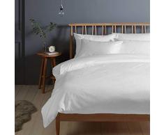 Set-Copripiumino-Matrimoniale In Cotone A 400 Fili Pizuna Bianco, Set-Di-Biancheria-Da-Letto In Cotone A Fiocco Lungo 100% Include 1 Copripiumino 240x200 E 1 Federe 50x80