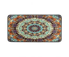 AUUXVA Funnyy Tappeto da cucina floreale Mandala indiano tribale tappeto antiscivolo in gomma confortevole tappetino da bagno tappetino per cucina bagno decorazione casa 39 x 20 pollici