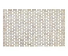 WENKO Tappetino bagno Bamboo bianco 50 x 80 cm - lato inferiore antiscivolo, Bambù, 50 x 80 cm, Bianco