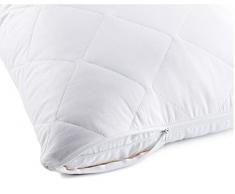 Comfortesy 100% microfibra trapuntata, federa per cuscino da letto, 4 pezzi, chiusura con cerniera, ultra morbida, bianca, traspirante, antiacaro, silenziosa