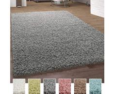 Tappeto Shaggy A Pelo Alto A Pelo Lungo Tappeti Pregiato Pastello Tinta Unita Diversi Colori, Dimensione:160x220 cm, Colore:Grigio