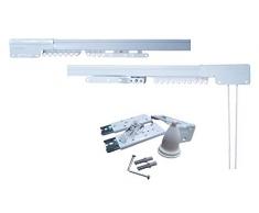 ACRIMO Bastone Americano Estensibile Tenda Scorritenda Valiant II 75 a 550 cm (Estensione 125/215, Apertura Centrale)