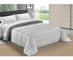 trapunta piumone invernale imbottito matrimoniale/ singolo / piazza e 1/2 stampa moderna Borbon Style (grigio, matrimoniale)