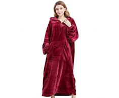 Genfien Coperta con Le Maniche Coperta Indossabile Oversize in Microfibra e Sherpa Coperta Indossabile Flanella Divano Taglia Unica