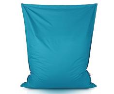 Italpouf Pouf Sacco Cuscino XXL, Per interni ed Esterni , Pouf per adulti e bambini , Pieno di Pallini di Polistirolo , Imbottito , Sfoderabile , Rivestimento Lavabile , Impermeabile , Azzurro