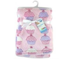 Rsw First Steps - Coperta in pile morbida con cupcake, 75 x 100 cm, per bambini e neonati