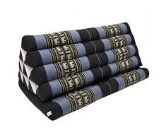 Wilai GmbH Cuscino Triangolo Thai XXL, esteso Un Cuscino Piatto, Pieghevole, Fabbricato in Thailandia, Nero/Viola (81316)