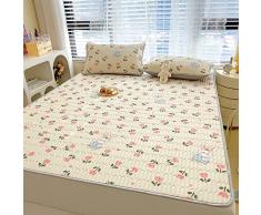 Tappetino per Dormire Estivo Rinfrescante Materasso in Lattice Coprimaterasso Singolo Letto Matrimoniale Tappetino di Raffreddamento per Estate Morbido Traspirante Lavabile in Lavatrice,A,90x200cm