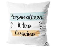 Woopers Cuscino Poliestere Personalizzato Fronte-Retro con Foto e Scritte 40x40 Imbottitura Inclusa