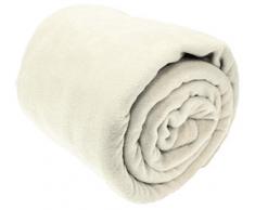 A-Express Morbido Caldo in Pile Poliestere Coperta Letto Gettare - Crema 254cm x 265cm