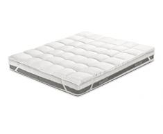 Topper Materasso Matrimoniale 165x195 cm con soffietto altezza 5 cm Coprimaterasso Trapuntato Imbottito con Elastici Correttore per Materasso Double face Estivo e Invernale
