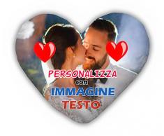 Puzzletee Cuscino Cuore personalizzato con Foto Scritta Testo Logo Immagine Romantica Cuscini Forma Cuore Personalizzabili Idee Regalo Coppia Festa Famiglia