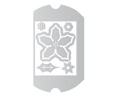 Sizzix 660660 Fustella Thinlits Cuscino a Scomparsa e Poinsettias di Jen Long, Carbon Steel, 24.2x12x0.2 cm