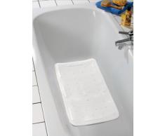 Wenko 3010411100 Tappetino Vasca Florida, Antiscivolo, Ventose, Materiale Plastico, 90 x 36,5 cm, Bianco