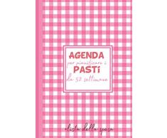 Agenda per pianificare i pasti da 52 settimane: Perfetta per pianificatore dei pasti e lista della spesa : coperta a scacchi a strisce rosso vintage